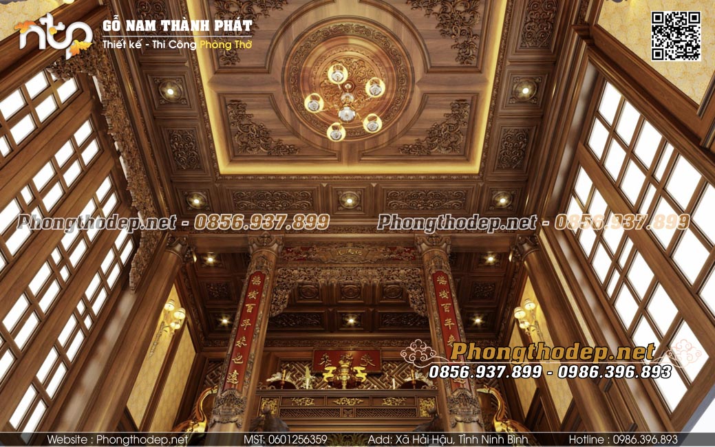 Thiết kế phòng thờ theo phong cách hiện đại sang trọng